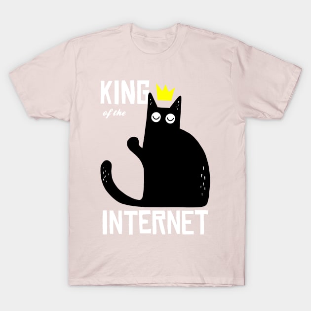 funny cat – Cat is the king of the Internet (pink variant) T-Shirt by LiveForever